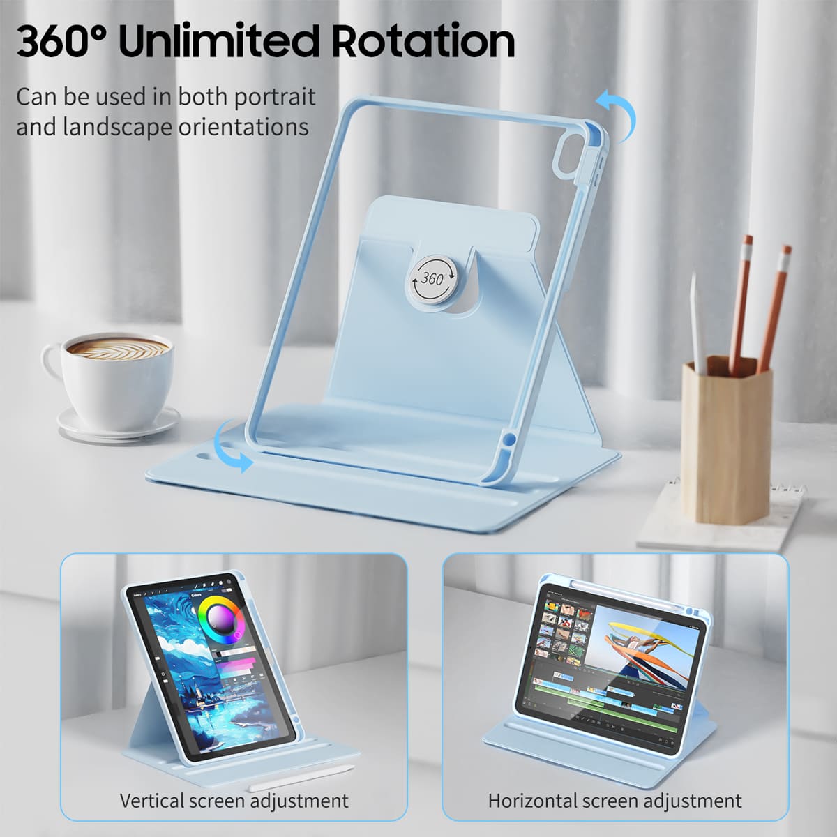 Daisy Fuchsia | iPad Series Snap 360° Stand Stoßfestes Schutzhülle