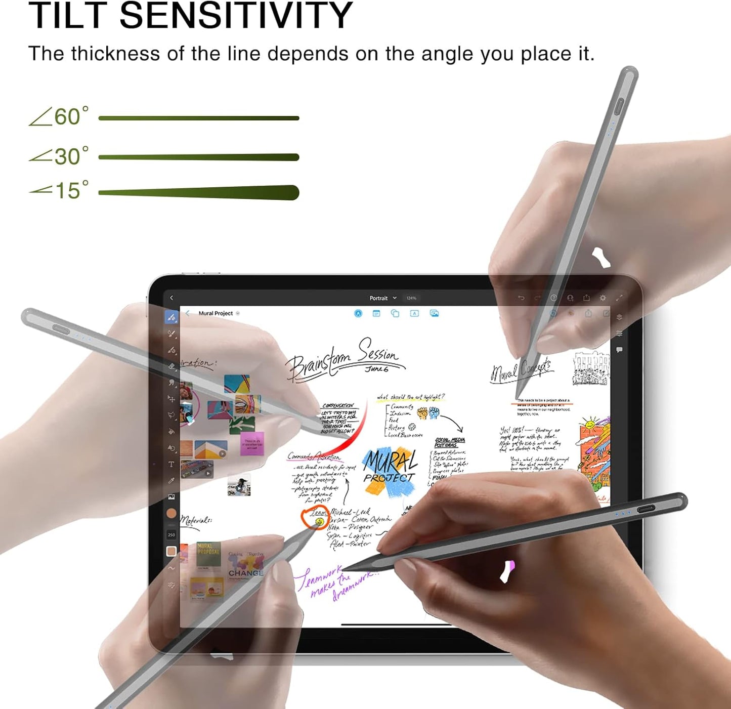 Stylus Pen für iPad (2018–2025) – Magnetisch, Schnellladefähig & Neigungsempfindlich