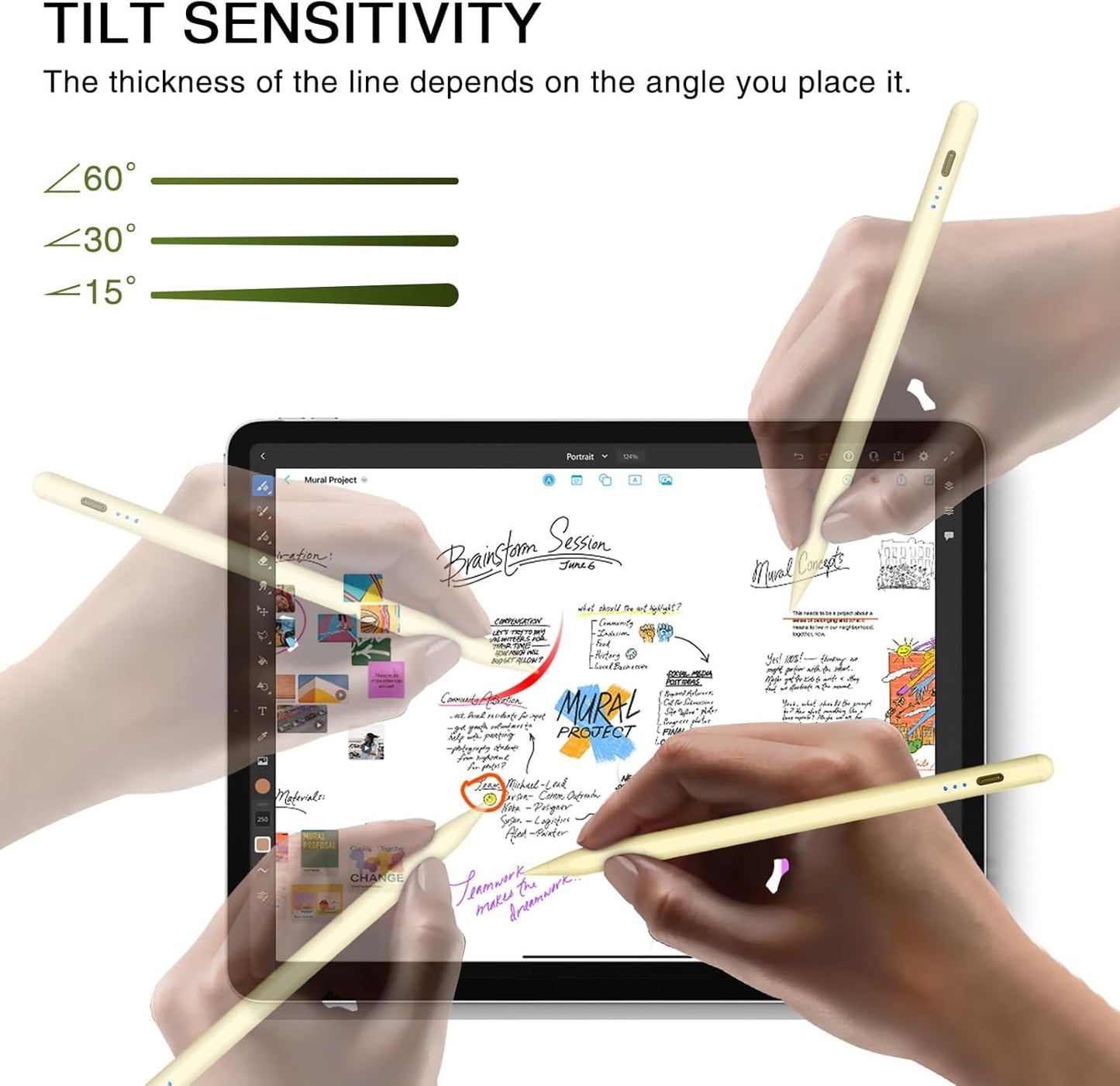 Stylus Pen für iPad (2018–2025) – Magnetisch, Schnellladefähig & Neigungsempfindlich