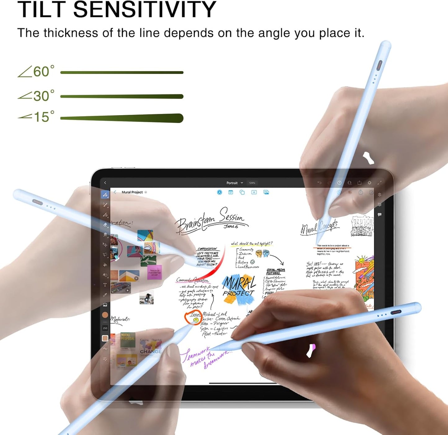 Stylus Pen für iPad (2018–2025) – Magnetisch, Schnellladefähig & Neigungsempfindlich