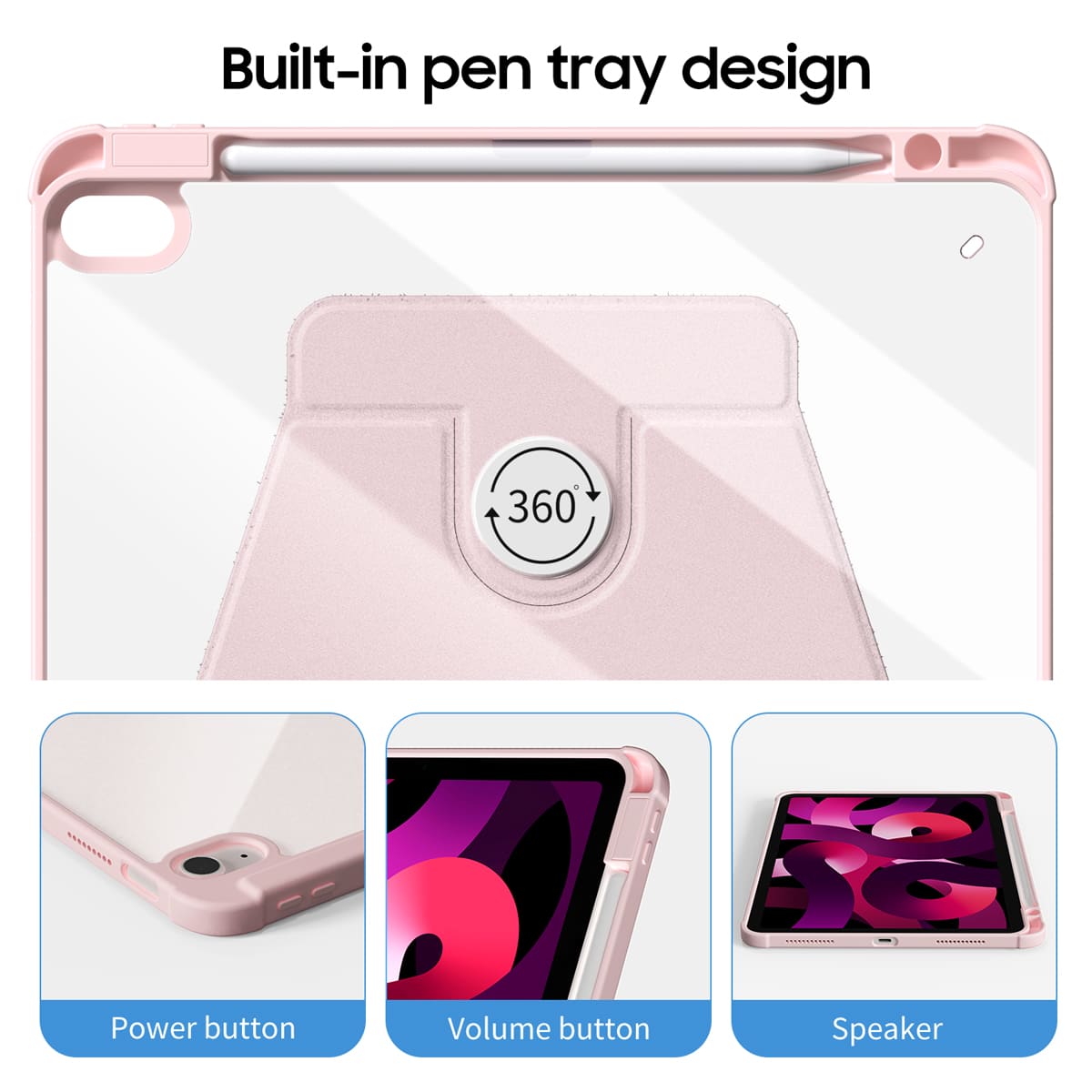 Achat Rot | iPad Series Snap 360° Schutzhülle