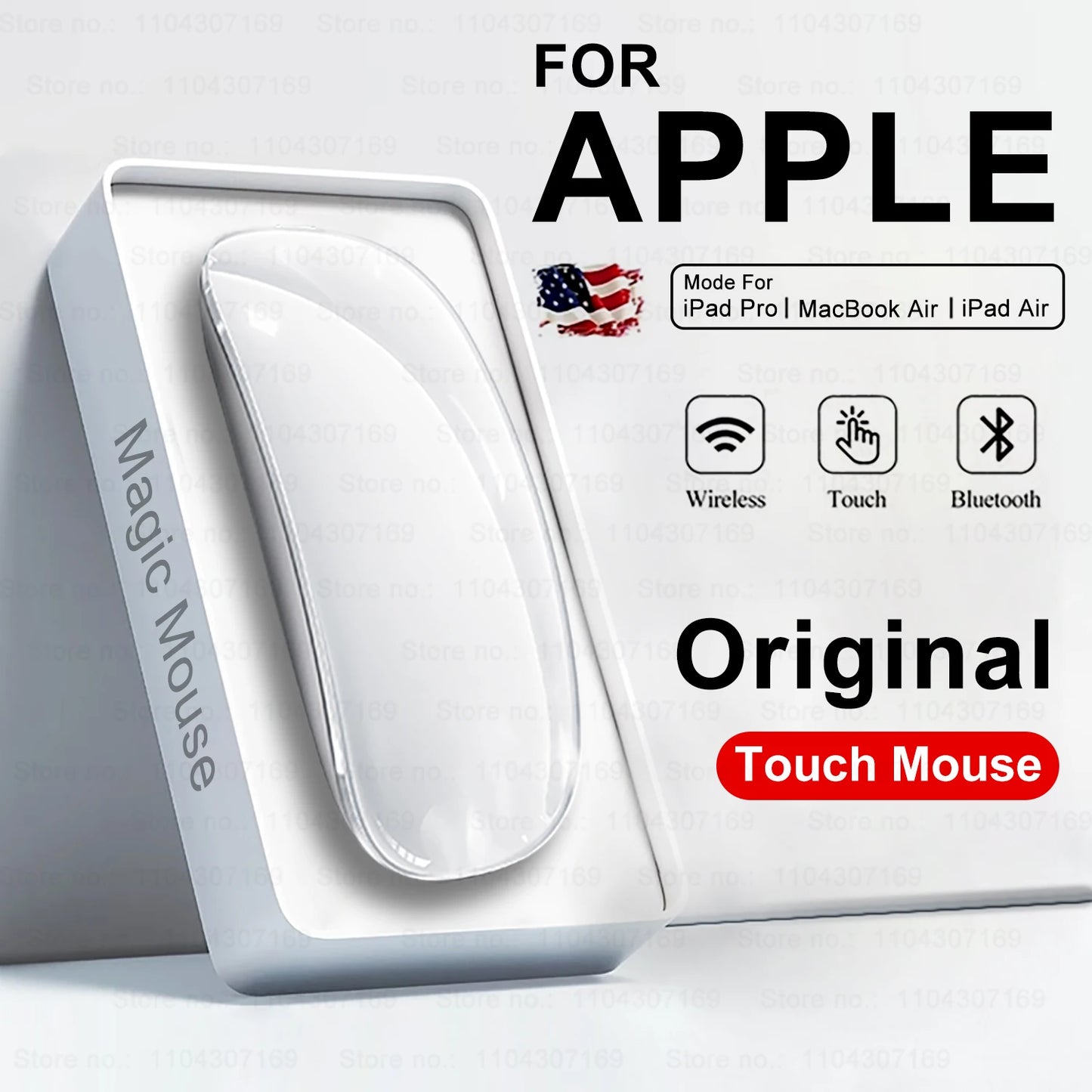 Elegante Wireless Magic Mouse – Ultradünn, Touch & Bluetooth 5.0 für Mac, iPad & PC