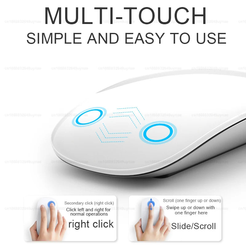 Elegante Wireless Magic Mouse – Ultradünn, Touch & Bluetooth 5.0 für Mac, iPad & PC