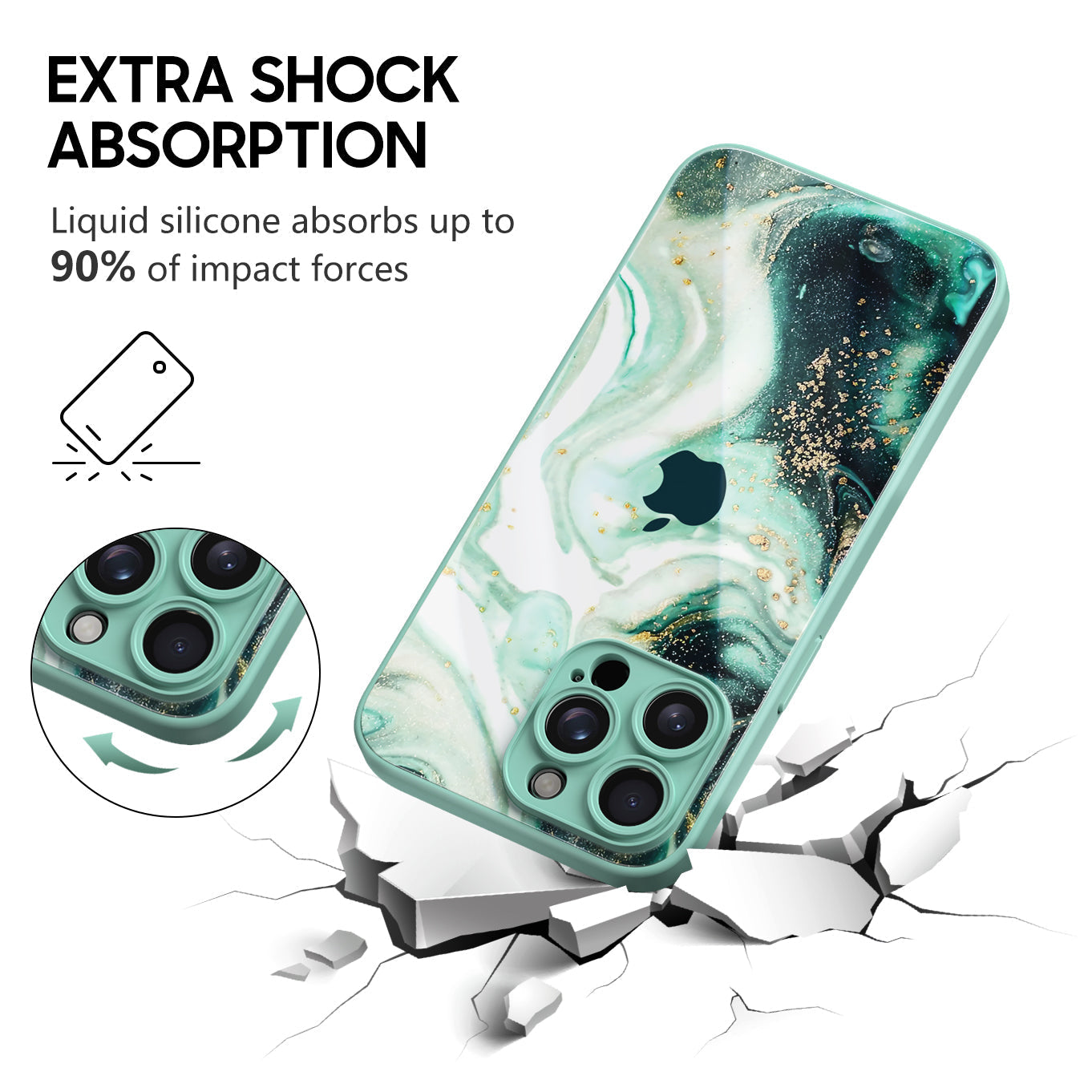 Broken Agate Green | Robuster iPhone-Schutz mit natürlicher Schönheit