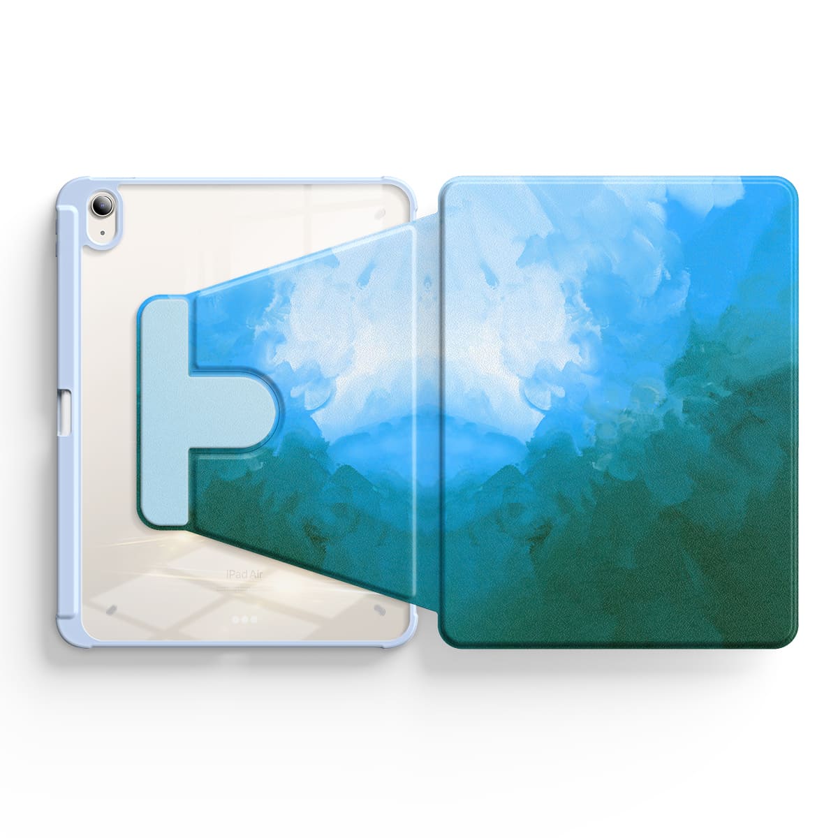 Blau Schwarz | iPad Series Snap 360° Stand Stoßfestes Schutzhülle