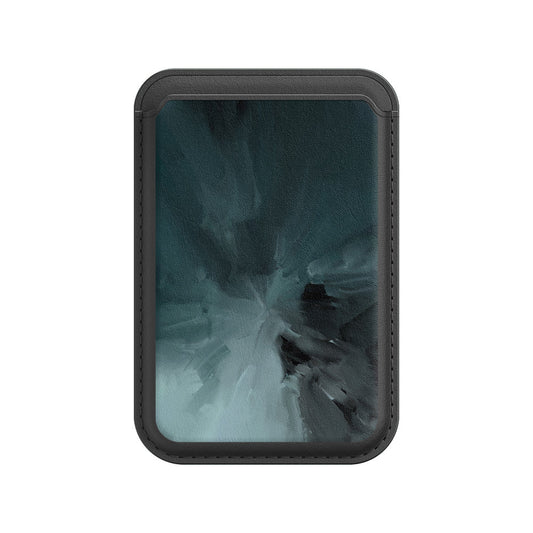 Schwarz Grau | Leder Wallet mit MagSafe