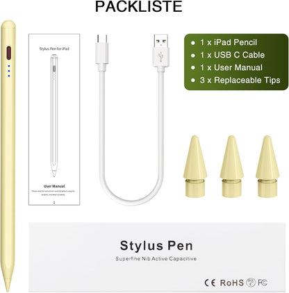 Stylus Pen für iPad (2018–2025) – Magnetisch, Schnellladefähig & Neigungsempfindlich