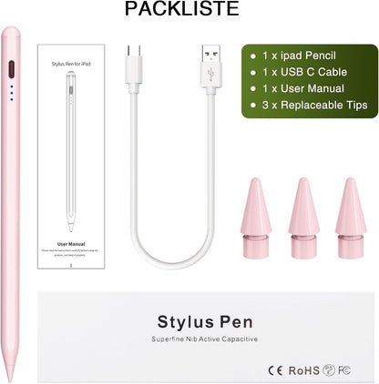 Stylus Pen für iPad (2018–2025) – Magnetisch, Schnellladefähig & Neigungsempfindlich